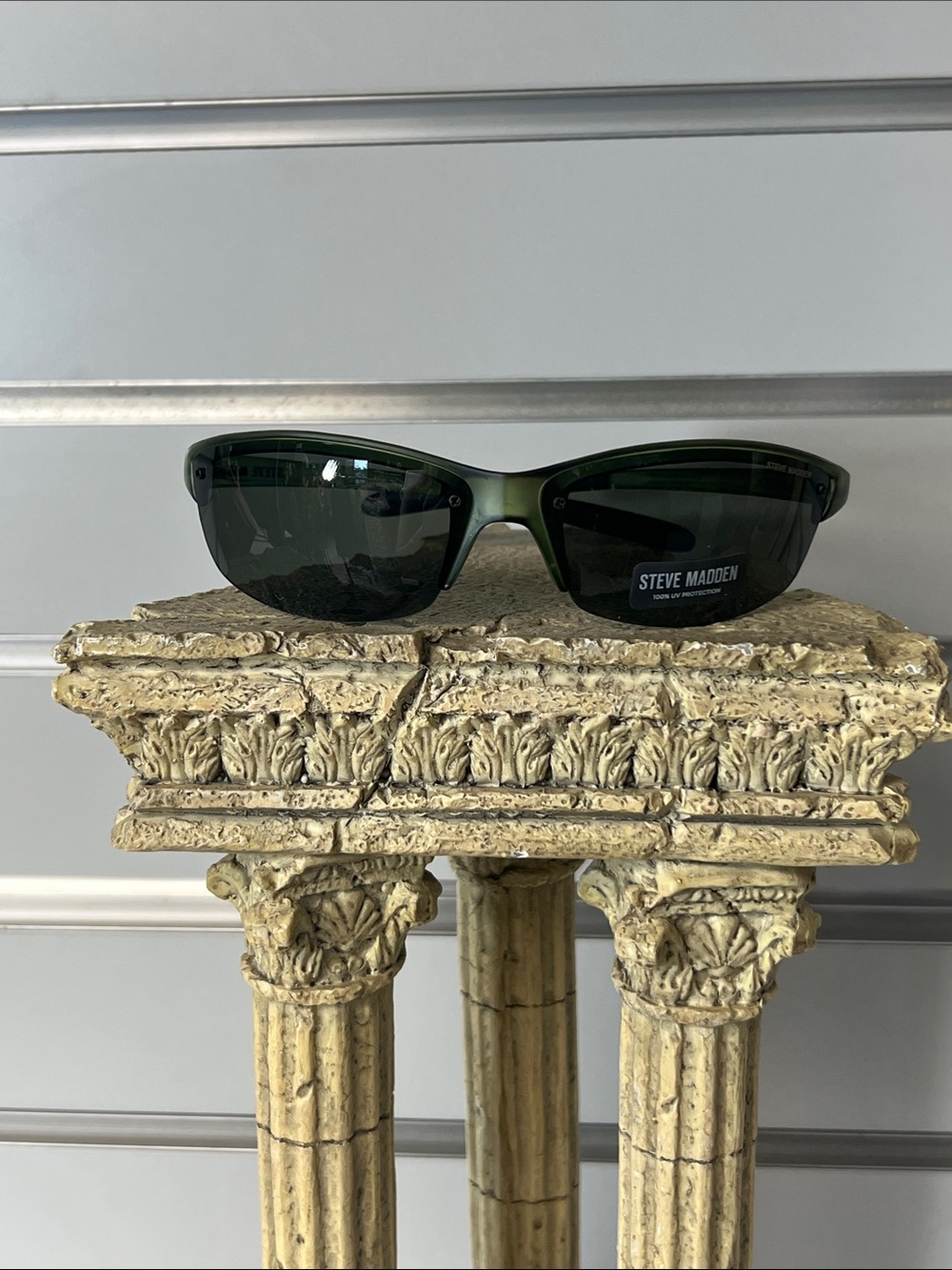 Steve Madden Olive Green Wrap Sunglasses